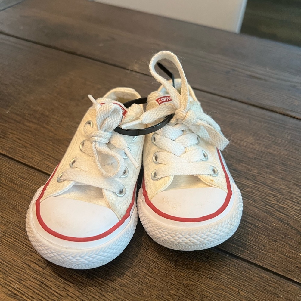Converse Kids White and Red Sneakers